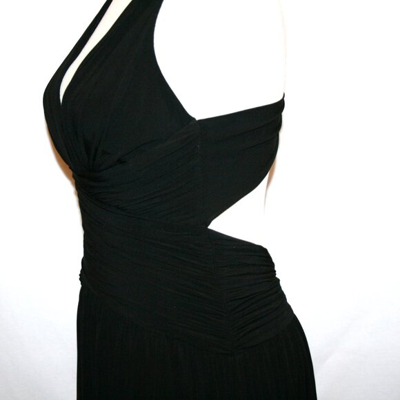 BCBG Maxazria Black Open Cross Back Floor Length Gown Small - Picture 4 of 12
